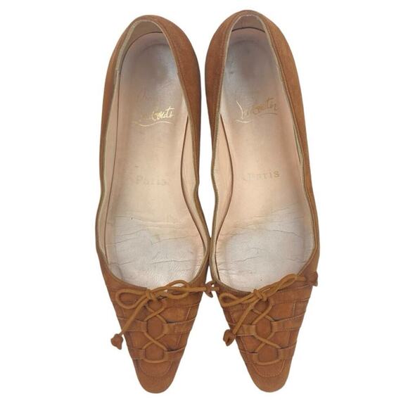 CHRISTIAN LOUBOUTIN Brown Suede Leather  Flats - Size 36/6 - Picture 10 of 15